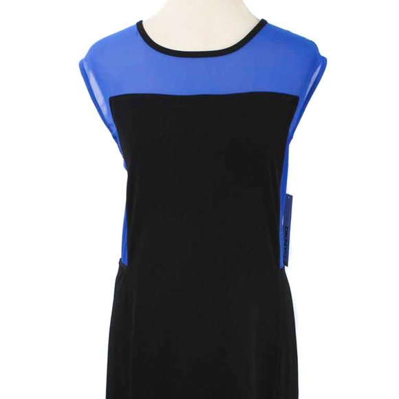 DKNYC Black & Cobalt Colorblock Shift Dress NWT - Picture 5 of 5